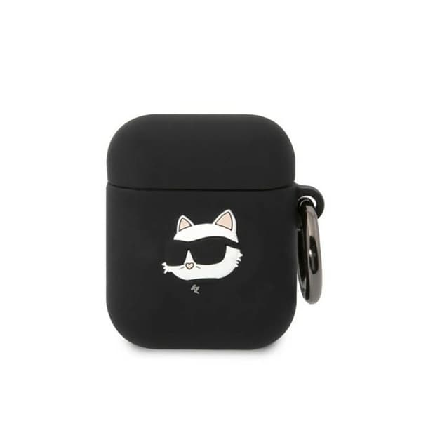 Karl Lagerfeld Silikon NFT Choupette Head 3D - AirPods-fodral 1/2 Gen (svart)