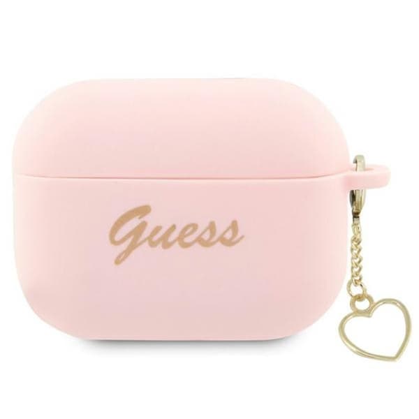 Guess Silicone Heart Charm - AirPods Pro 2 -kotelo (vaaleanpunainen)
