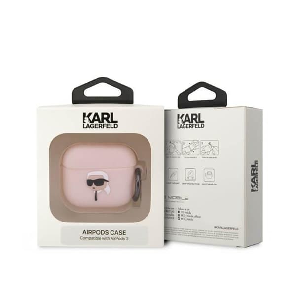 Karl Lagerfeld Silikon NFT Karl Head 3D - AirPods 3 Fodral (Rosa)