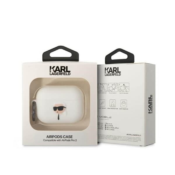 Karl Lagerfeld Silikone NFT Karl Head 3D - AirPods Pro 2 etui (hvid)