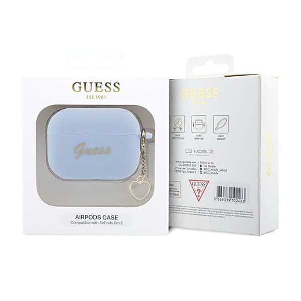 Guess Silicone Heart Charm - AirPods Pro 2 Fodral (blå)