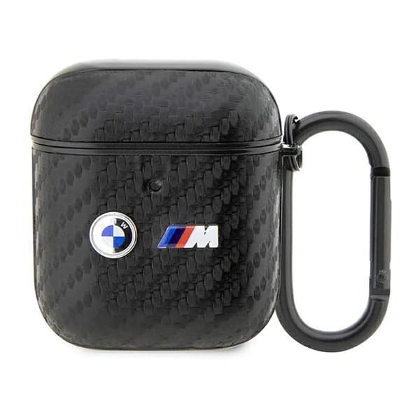 BMW Carbon Double Metal Logo - AirPods-fodral 1/2 Gen (svart)