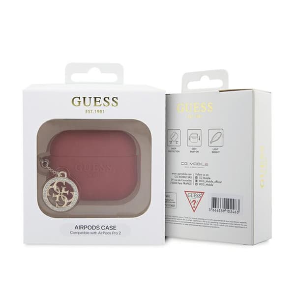 Guess 3D Rubber 4G Diamond Charm - AirPods Pro 2 -kotelo (punainen)