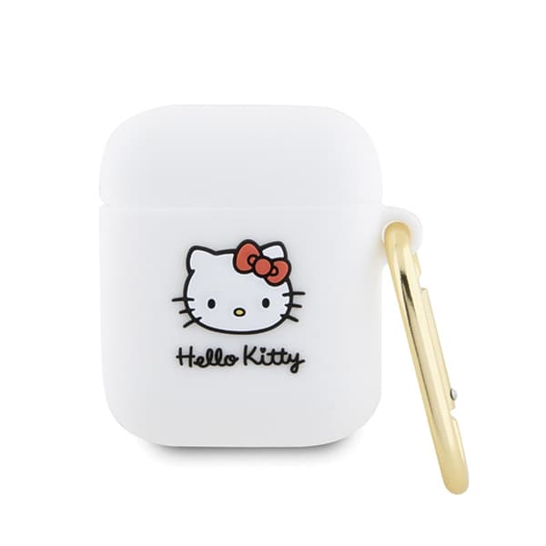 Hello Kitty Silikon 3D Kitty Head - AirPods-fodral 1/2 Gen (vit)