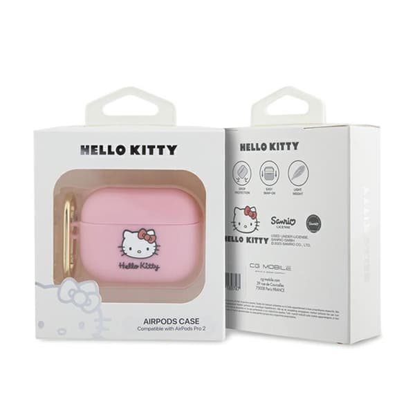 Hello Kitty Silikon 3D Kitty Head - AirPods Pro 2 Fodral (rosa)