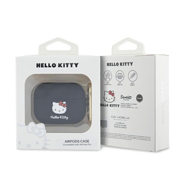 Hello Kitty Silikon 3D Kitty Head - AirPods Pro Fodral (svart)