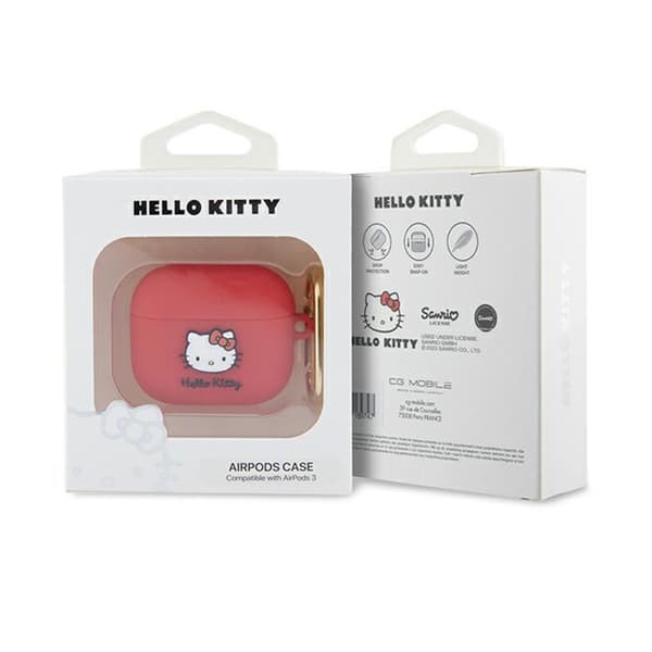 Hello Kitty silikoni 3D Kitty Head - AirPods 3 -kotelo (fuksia)