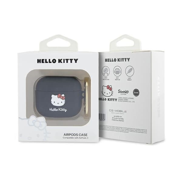 Hello Kitty Silikone 3D Kitty Head - AirPods 3 etui (sort)
