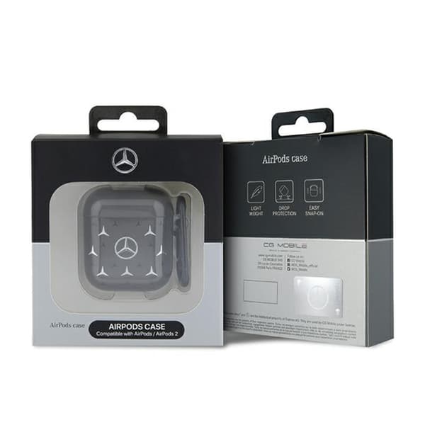Mercedes Large Star Pattern - AirPods-etui 1/2 Gen (sort)