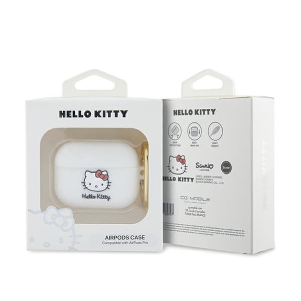 Hello Kitty Silicone 3D Kitty Head - AirPods Pro Case (valkoinen)