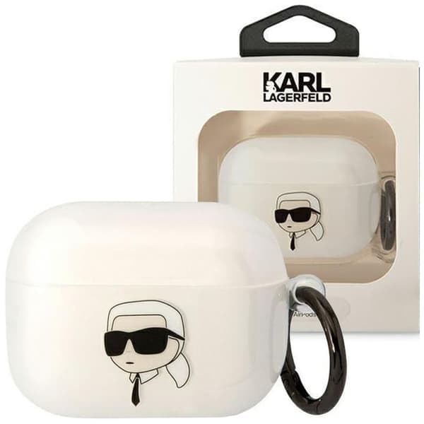 Karl Lagerfeld KLAPHNIKTCT-deksel til AirPods Pro - gjennomsiktig Karls hode