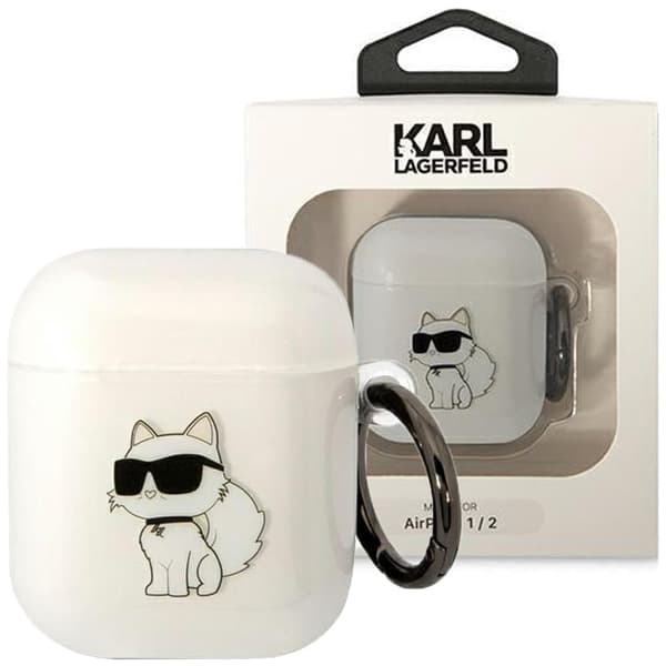 Karl Lagerfeld KLA2HNCHTCT Veske for AirPods 1/2 - Gjennomsiktig Ikonik Choupette
