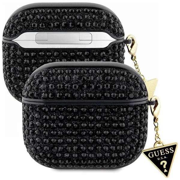 Guess GUA3HDGTPK-deksel for AirPods 3-deksel - svarte strass trekantsmykker