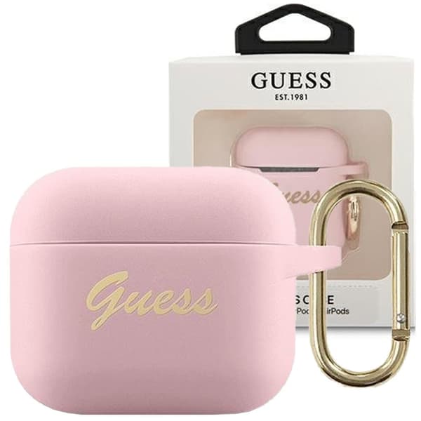Gjett GUA3SSSI AirPods 3 deksel rosa/rosa silikon vintage script