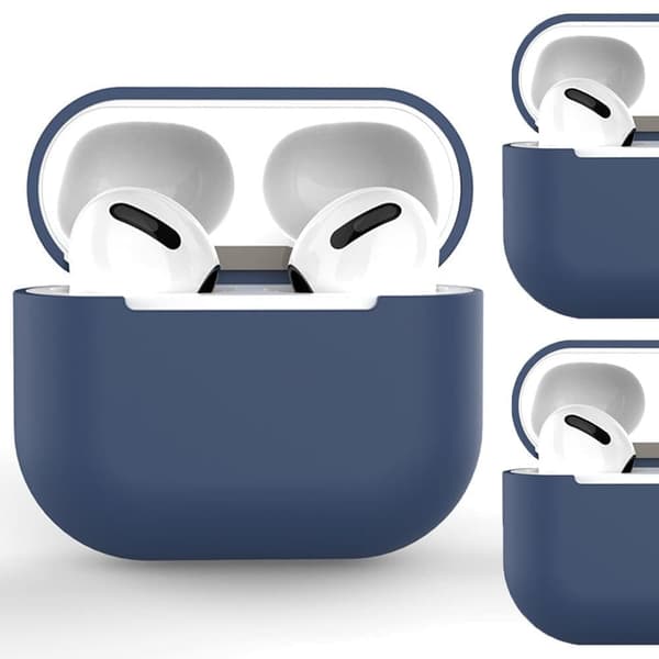 Veske for AirPods 2 / AirPods 1 mykt silikondeksel for hodetelefoner blå (etui C)