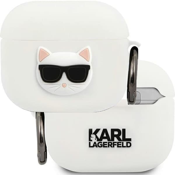 Karl Lagerfeld KLACA3SILCHWH AirPods 3 etui hvit/hvit silikonkuppel