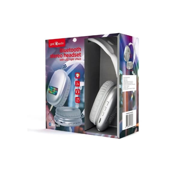 Kuulokkeet bluetooth led/valkoinen bhp-led-02-w, Gembird