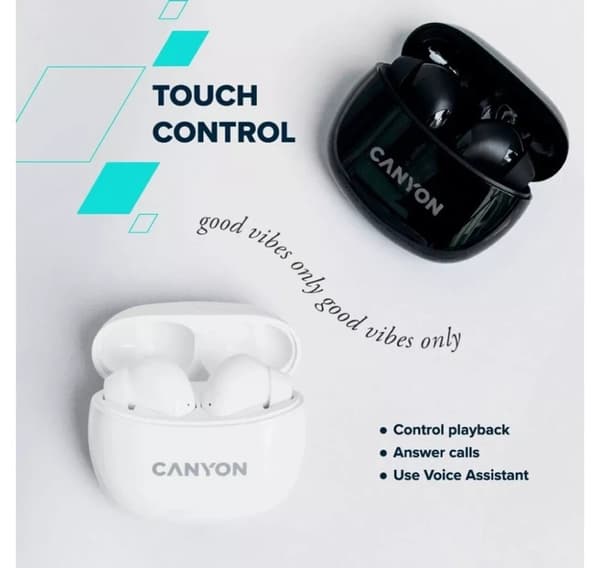 Canyon trådløst headset TWS-5, hvit