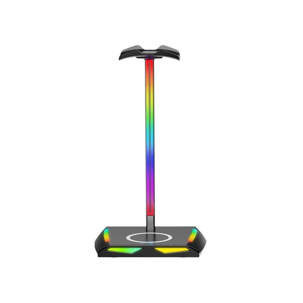 Kuuloketeline, jossa on RGB-valaistus ja USB-portit latausta varten