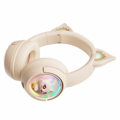 Hodetelefoner BT, B5 RGB Cat Ear Beige, Onikuma