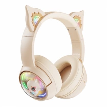 Hodetelefoner BT, B5 RGB Cat Ear Beige, Onikuma