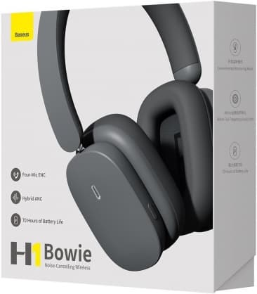 BT hörlurar Bowie H1 ANC Grå, Baseus