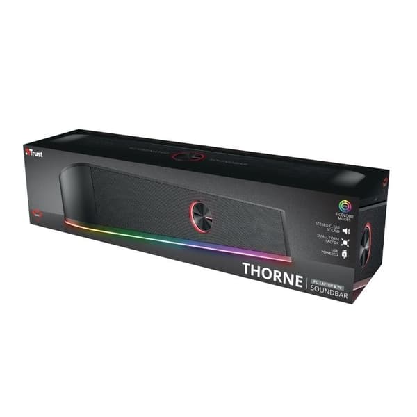 Høyttaler gxt 619 thorne rgb opplyst (1x stereojack 3,5 mm, svart, 24007), Trust
