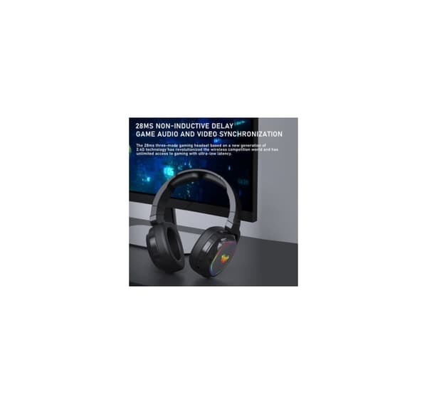 Hörlurar för PC, F608 3in1 Trådlöst spelheadset Svart, Aula