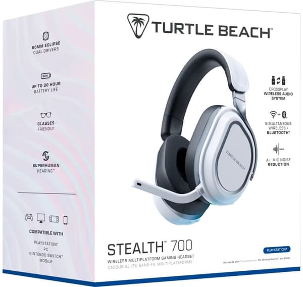 Turtle Beach langattomat kuulokkeet Stealth 700 Gen 3 PlayStation, valkoinen