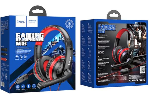 Hoco W103 Magic Tour Gaming Headset Jack Cable 3.5 In-Ear Black