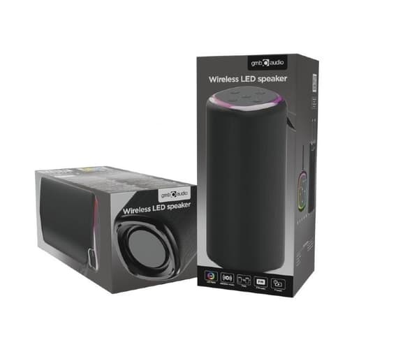 Bærbar højttaler sort (trådløs, bluetooth, spk-bt-led-08l), Gembird