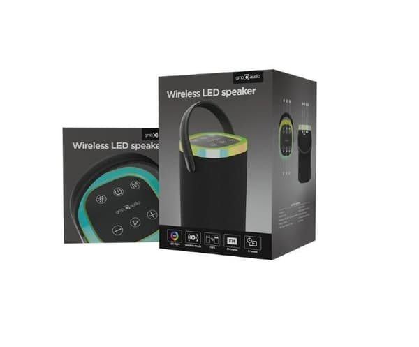 Bärbar högtalare bärbar/trådlös (bluetooth, spk-bt-led-06), Gembird