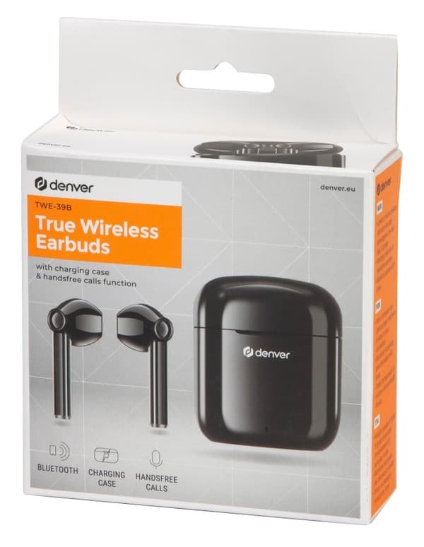 Denver TWE-39 - Langattomat Bluetooth-kuulokkeet, Musta