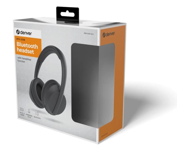 Denver BTH-235B - Trådløse Bluetooth-hovedtelefoner med håndfri funktion