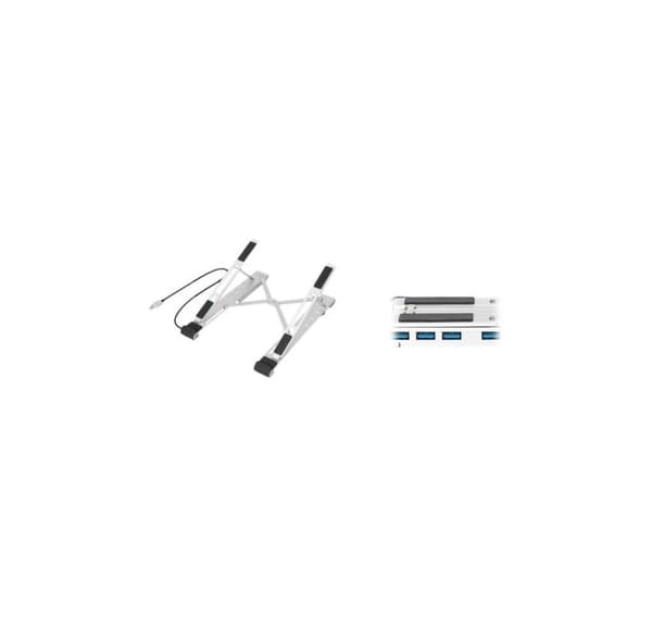 Digitus, variabelt stativ for bærbar PC med integrert USB-C-hub, 5 porter, DA-90424