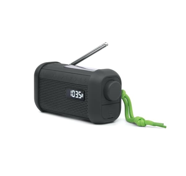 Muse, bærbar solcelleradio med sveiv og lommelykt, MH-08 MB