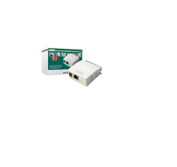 Digitus, Fast Ethernet -tulostuspalvelin, 1-portti 1 x RJ45, 1 x DB-36-nastainen uros Centronics, DN-13001-1