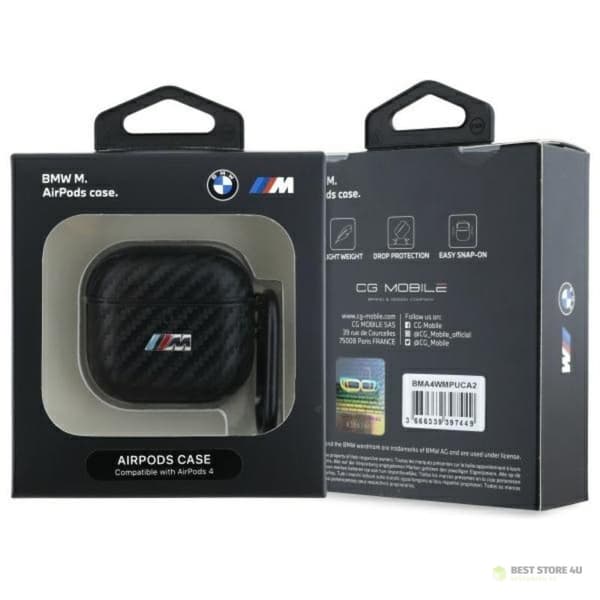BMW PU Carbon M -mallisto - AirPods 4 -kotelo (musta)