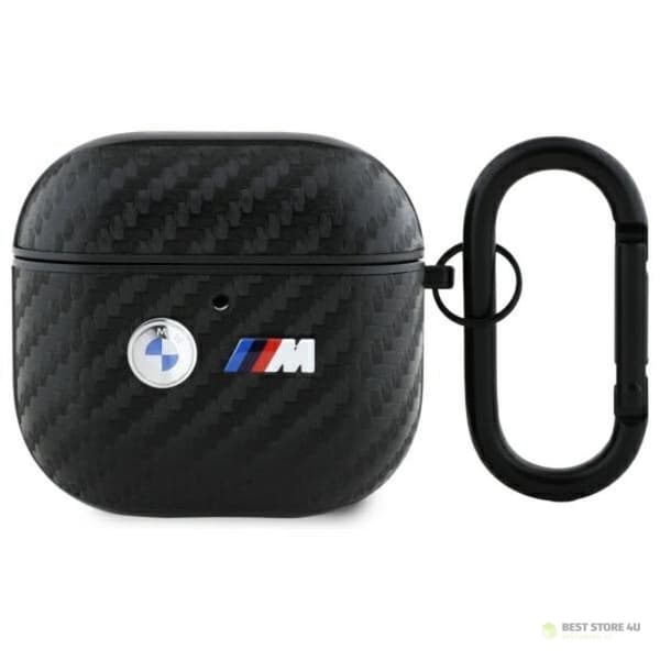 BMW Carbon tuplametallilogo - AirPods 4 -kotelo (musta)
