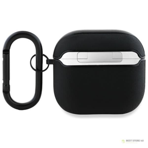 BMW aito nahkainen hopeinen logo - AirPods 4 -kotelo (musta)