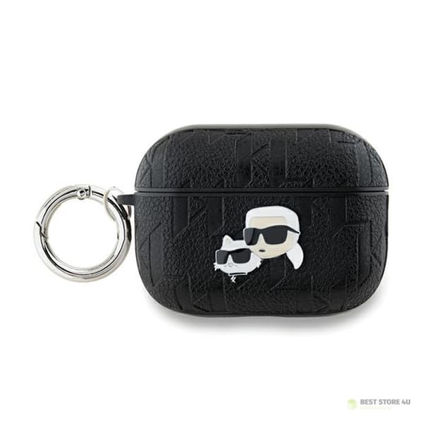 Karl Lagerfeld Monogrammi Karl & Choupette -pää - AirPods Pro 2 -kotelo (musta)
