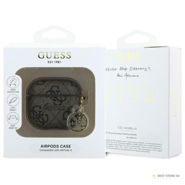 Guess 4G Charm Collection - AirPods 4 -kotelo (ruskea)