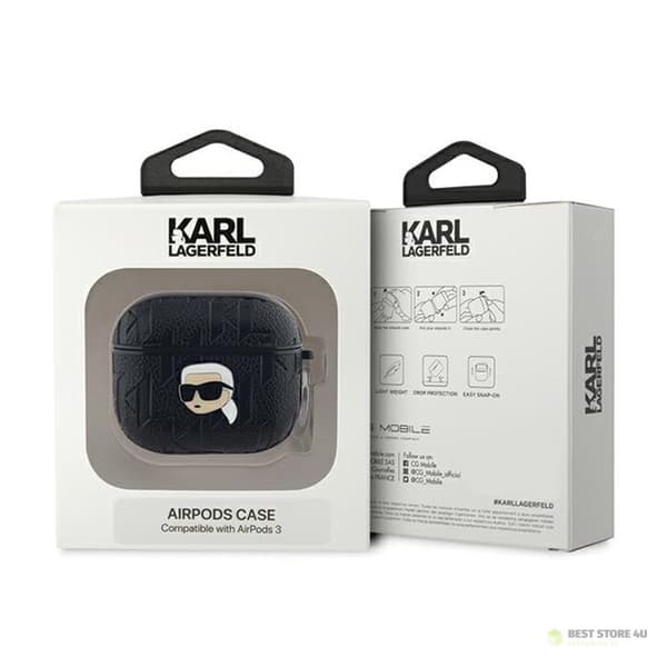 Karl Lagerfeld Monogram Karl Head - AirPods 3-fodral (svart)