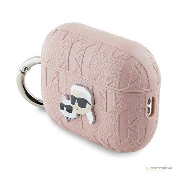 Karl Lagerfeld Monogrammi Karl & Choupette Head - AirPods Pro 2 -kotelo (Vaaleanpunainen)