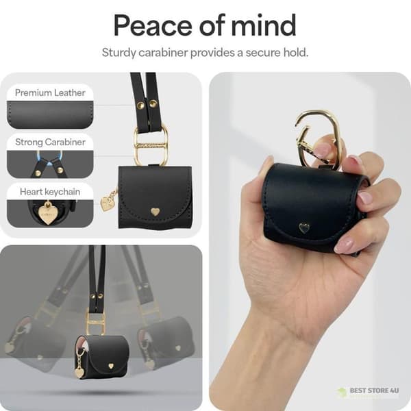 Spigen Cyrill Mini Bag - Suojakuori Hihnalla Apple AirPods 4:lle (Musta)