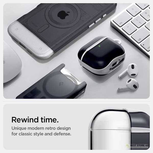 Spigen Classic C1 - Suojakuori Apple AirPods 4:lle (Grafiitti)