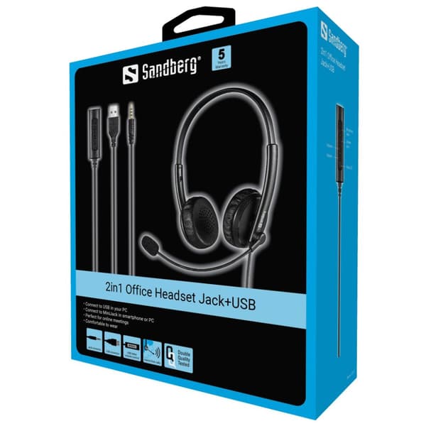 Langalliset kuulokkeet Snadberg 2in1 Jack+USB 126-21