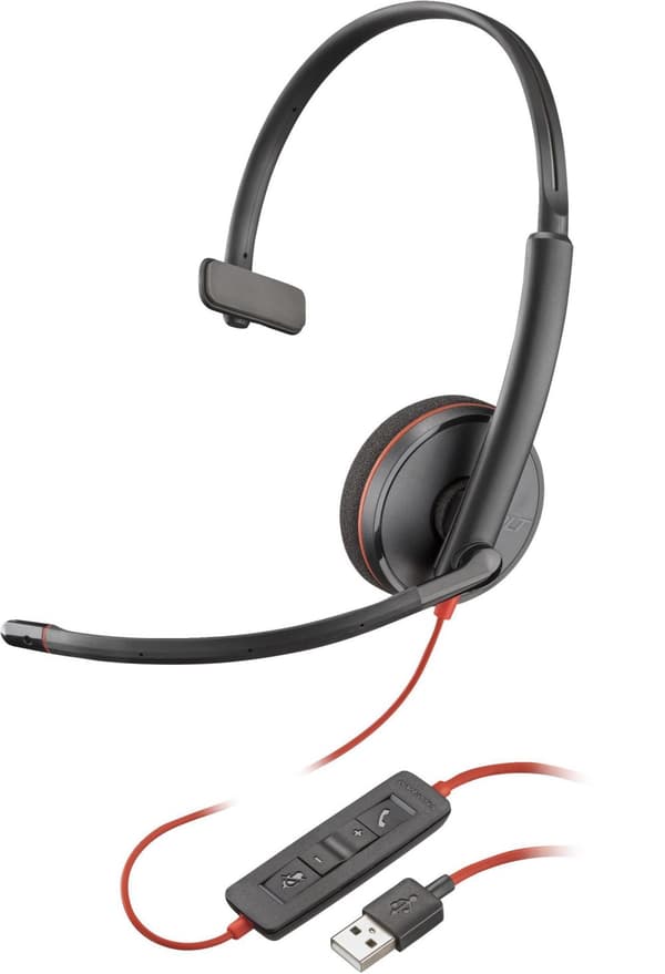 Poly Blackwire 3210 mono USB-A -kuulokkeet (irtonainen), 80S01A6