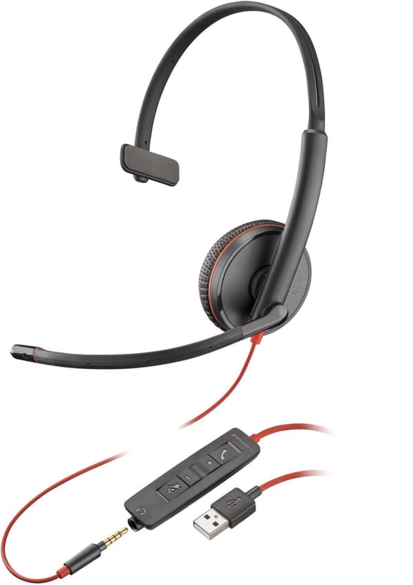 Poly Blackwire 3215 Mono USB-A Headset (Löst), 80S06A6