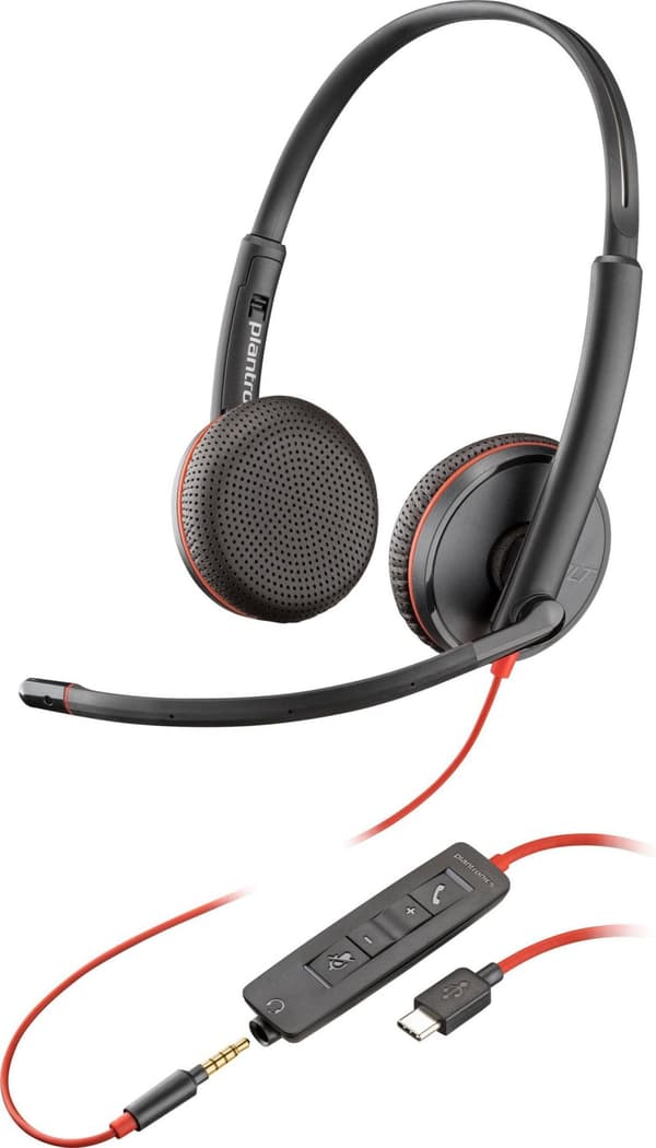 HP Blackwire C3225 stereohörlurar med USB-C-kabel, 80S04AA